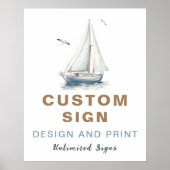 Vaar verder dan het aangepaste verjaardagsfeestbor poster (Voorkant)