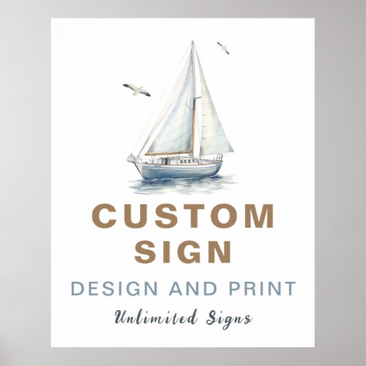 Vaar verder dan het aangepaste verjaardagsfeestbor poster (Voorkant)