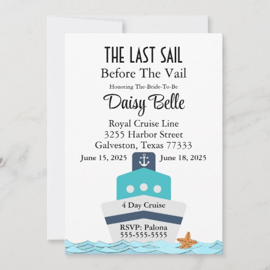 Vaar voor de Vail-uitnodiging Kaart (Voorkant)