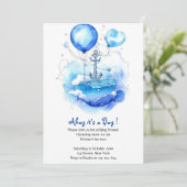 Vaar weg naar Joy: Nautisch Baby shower Kaart (Staand voorkant)