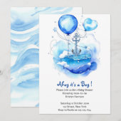 Vaar weg naar Joy: Nautisch Baby shower Kaart (Voorkant / Achterkant)