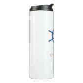 Vaar weg Nautical Beach Gepersonaliseerde naam Thermosbeker (Gedraaid links)