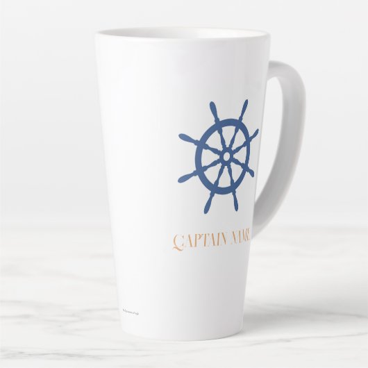 Vaar weg Nautical Beach Gepersonaliseerde Ship Hel Latte Mok (Rechterhoek)