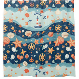 Vaar weg nautisch douchegordijn