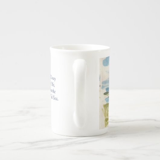 Vaar weg op een Blue Sailboat Bone China Mok (Achterkant)