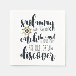 Vaar weg van de veilige haven | nautisch servetten