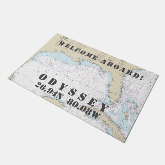 Vaarbreedtegraad Lengtegraad 🌊⚓ Florida Nautisch Deurmat (Schuin)