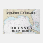 Vaarbreedtegraad Lengtegraad 🌊⚓ Florida Nautisch Deurmat (Voorkant)