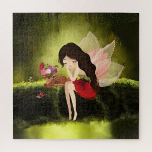 , vaardig en deer ingeroepen bos legpuzzel