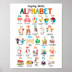 Vaardigheden Abc Alfabet Kennis van geestelijke ge Poster