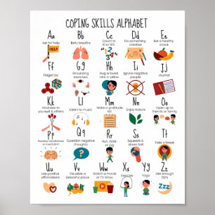 Vaardigheden Alfabet School Counselor Mentale Gezo Poster