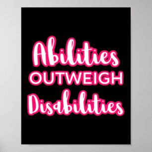 Vaardigheden wegen op tegen handicaps Leraar Speci Poster