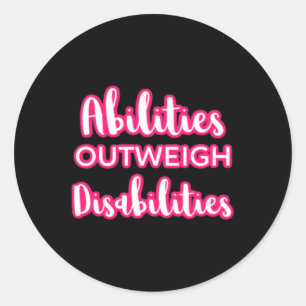 Vaardigheden wegen op tegen handicaps Leraar Speci Ronde Sticker