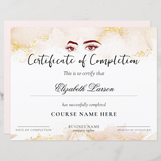 Vaardigheid Meesterschap Cursus Voltooiing Roze Vl (Voorkant / Achterkant)