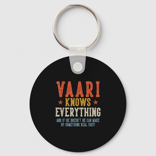 Vaari weet alles vaderdag retro vintage  sleutelhanger (Voorkant)