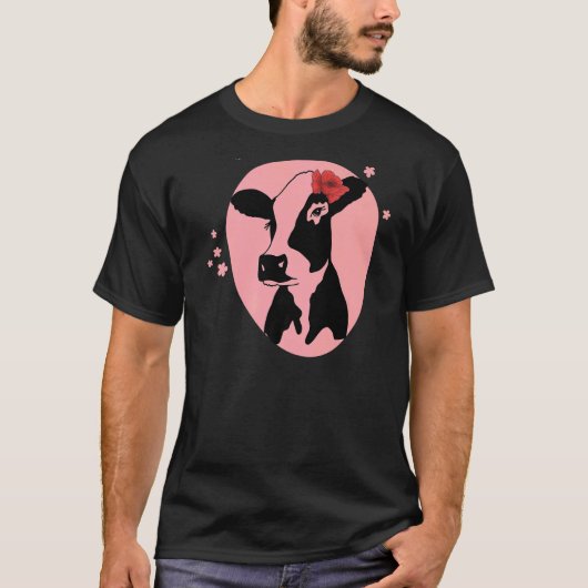 Vaars met bloem Vee T-shirt (Voorkant)