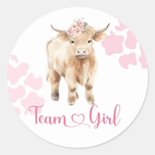 Vaars of Stier Koe Team Meisje Sticker (Voorkant)