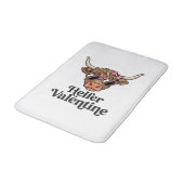 Vaars Valentijns Hooglandrund Vintage Ontwerp_1 Badmat (Gekanteld)