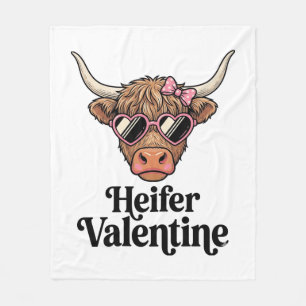 Vaars Valentijns Hooglandrund Vintage Ontwerp_1 Fleece Deken