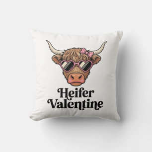 Vaars Valentijns Hooglandrund Vintage Ontwerp_1 Kussen