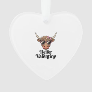 Vaars Valentijns Hooglandrund Vintage Ontwerp_1 Ornament