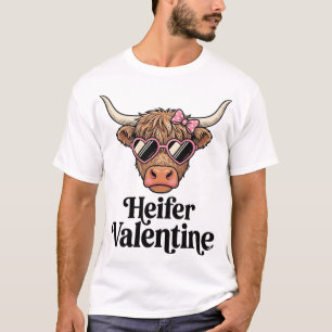 Vaars Valentijns Hooglandrund Vintage Ontwerp_1 T-shirt