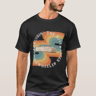 Vaart over de rivier met een raderboot t-shirt