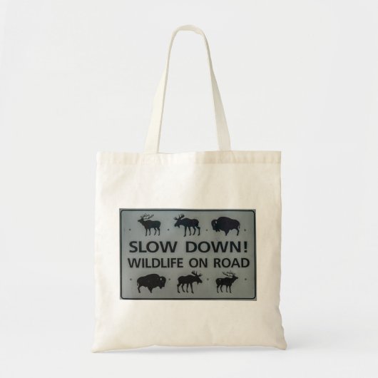 Vaart Verminderen! Wilde dieren op de weg Tote Bag (Voorkant)