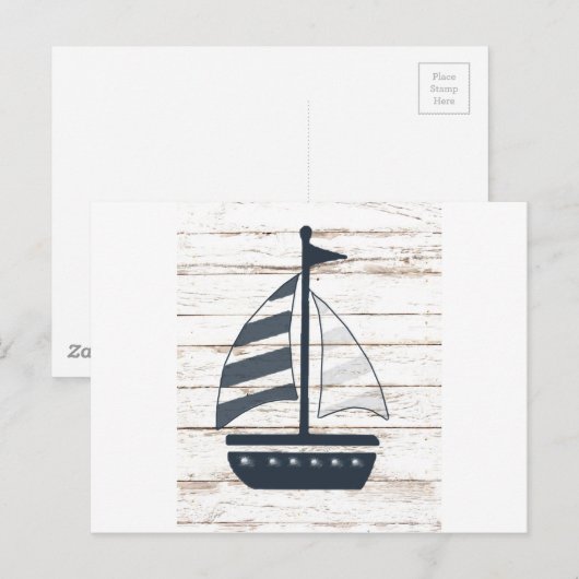 vaartuig met de scheepvaart 2 briefkaart (Voorkant / Achterkant)