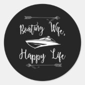 Vaartuig Nautische Zeilboot Ronde Sticker (Voorkant)