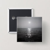 Vaartuig op afstand op zee vierkante button 5,1 cm (Voorkant /achterkant)