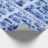 VAARTUIGEN EN SCHEPEN, marineblauw Cadeaupapier (Hoek)