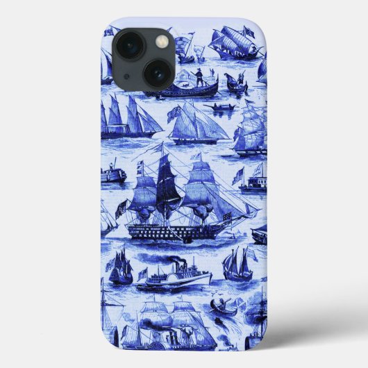  VAARTUIGEN EN SCHEPEN, marineblauw Case-Mate iPhone Case (Achterkant)