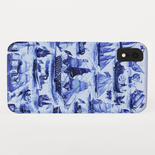  VAARTUIGEN EN SCHEPEN, marineblauw Case-Mate iPhone Case (Achterkant (horizontaal))