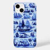 VAARTUIGEN EN SCHEPEN, marineblauw Case-Mate iPhone Case (Achterkant)