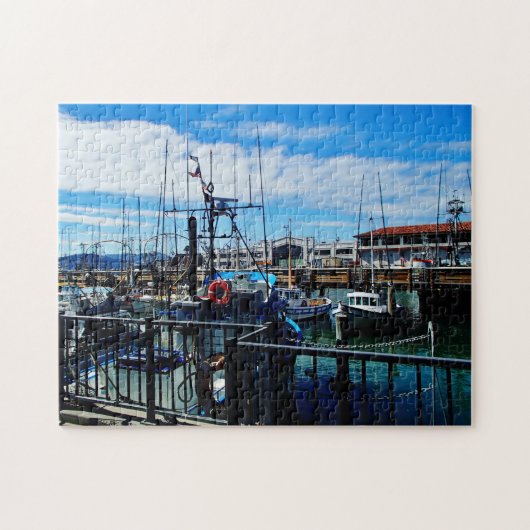 Vaartuigen in de haven legpuzzel (Horizontaal)