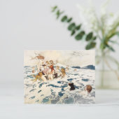 Vaartuigen met Baby in de slede Briefkaart (Staand voorkant)