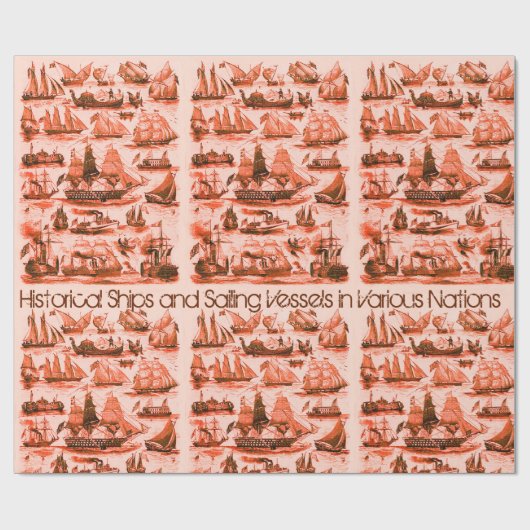  VAARTUIGEN, SCHEPEN, VERSCHILLENDE NATIES Rood Cadeaupapier (Vlak)