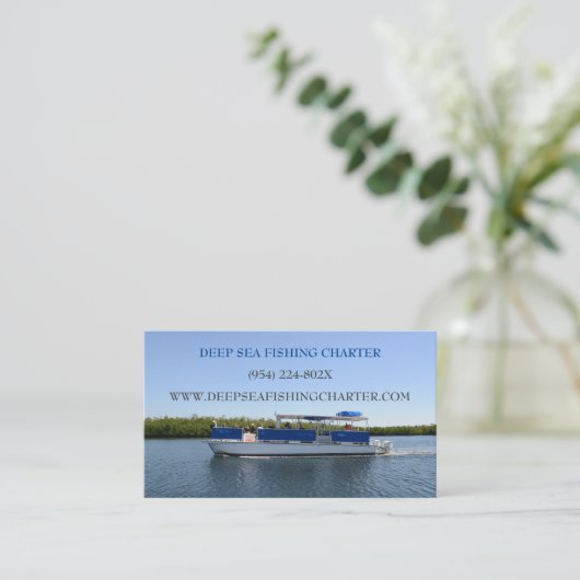 Vaartuigkapiteinsdiensten Visserijcharter Visitekaartje (Staand voorkant)