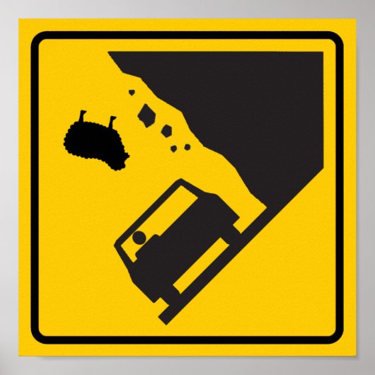 Vaarwegteken voor de gevarenzone poster (Voorkant)