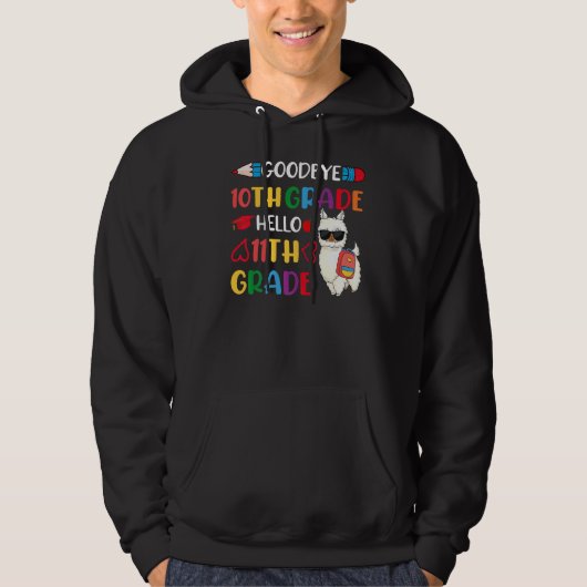Vaarwel 10e graad Hallo 11e graad Llama Girls 20 Hoodie (Voorkant)