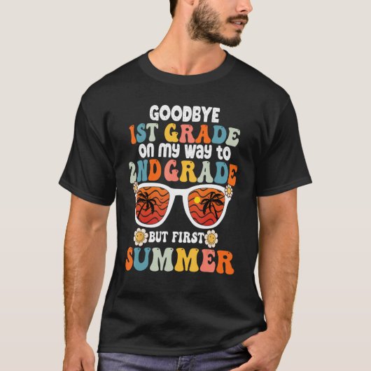 Vaarwel 1e klas Afstuderen Hallo naar 2e klas T-shirt (Voorkant)