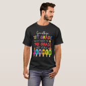 Vaarwel 1e klas Afstuderen Hallo naar 2e klas T-shirt (Voorkant volledig)