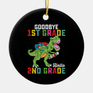 Vaarwel 1e klas hallo 2e klas T Rex dinosaurus Keramisch Ornament