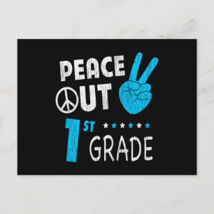Vaarwel 1e klas terug naar school laatste dag kind briefkaart