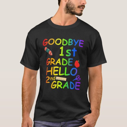Vaarwel 1St. Grade Hallo 2Nd Grade T-shirt (Voorkant)