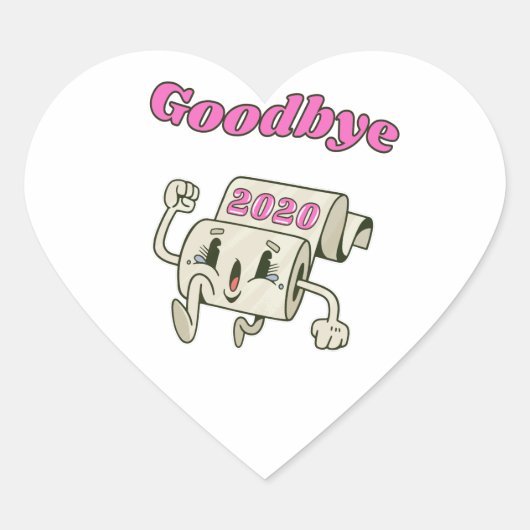 Vaarwel 2020 - Het is eindelijk voorbij Hart Sticker (Voorkant)