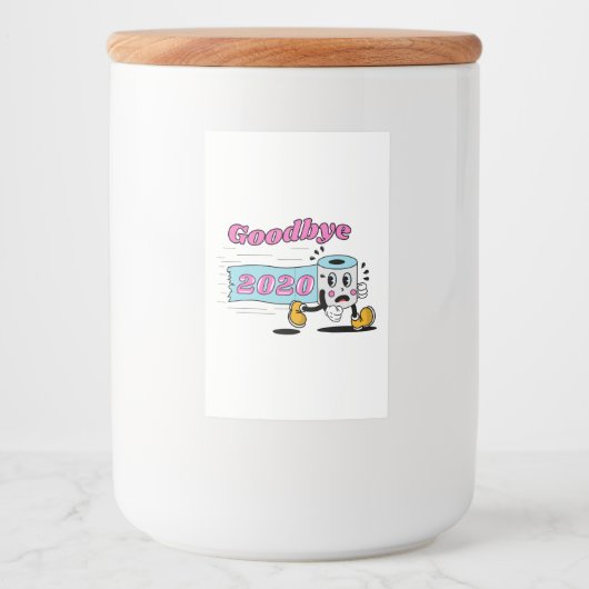 Vaarwel 2020 - Het is eindelijk voorbij Voedselcontainer Etiket (Voorkant)