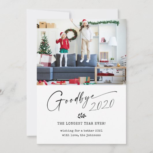 Vaarwel 2020 het langste jaar ooit feestdagenkaart (Voorkant)