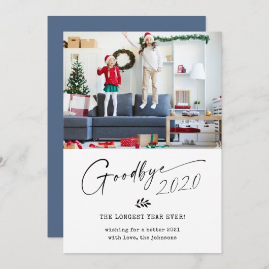 Vaarwel 2020 het langste jaar ooit feestdagenkaart (Voorkant / Achterkant)